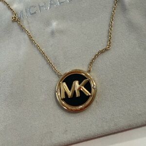 Michael Kors Gold-Tone Necklace with Black Pendant